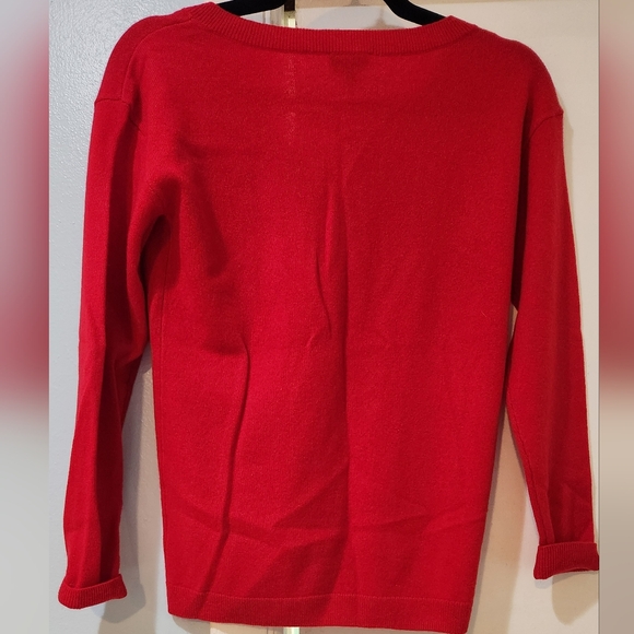 NWT Talbots Women's Red Cashmere Sweater Petite - Picture 7 of 9